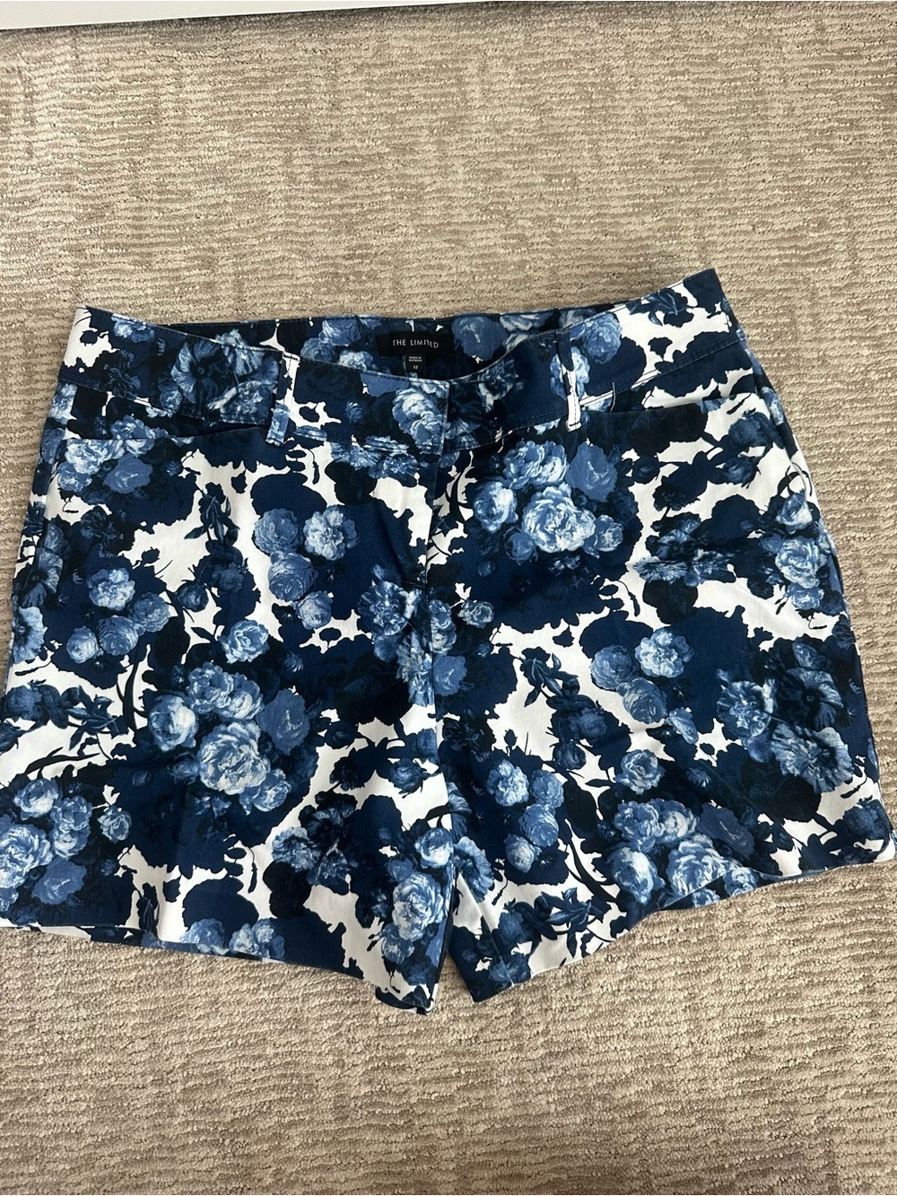 The Limited Navy and White Floral Bermuda Shorts